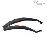 Parcelona French Curvy Rectangle Brown Large Banana Hair Clip