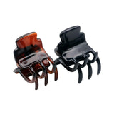 Parcelona French Glossy Square Very Small Celluloid Hair Claws for Women 2Pcs