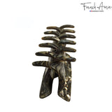 French Amie Geo Medium Onyx Silver Grey Handmade Celluloid Hair Claw Clip Clamp