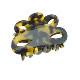 French Amie Flower Small 2 1/4"Handmade Cellulose Covered Spring Hair Claw Clips