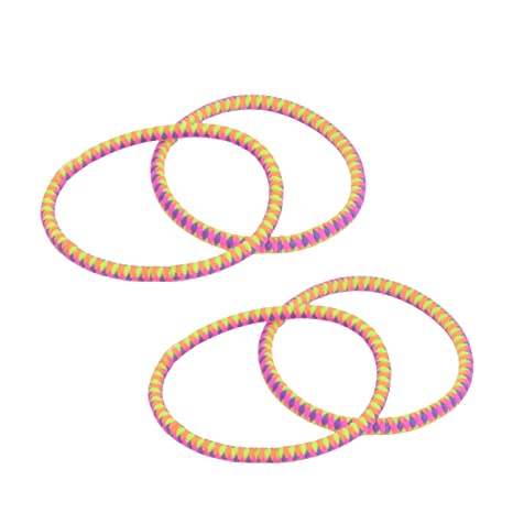 Parcelona Thin Stripes Set of 4 Ponytail Holder Elastic Hair Ties  for Women
