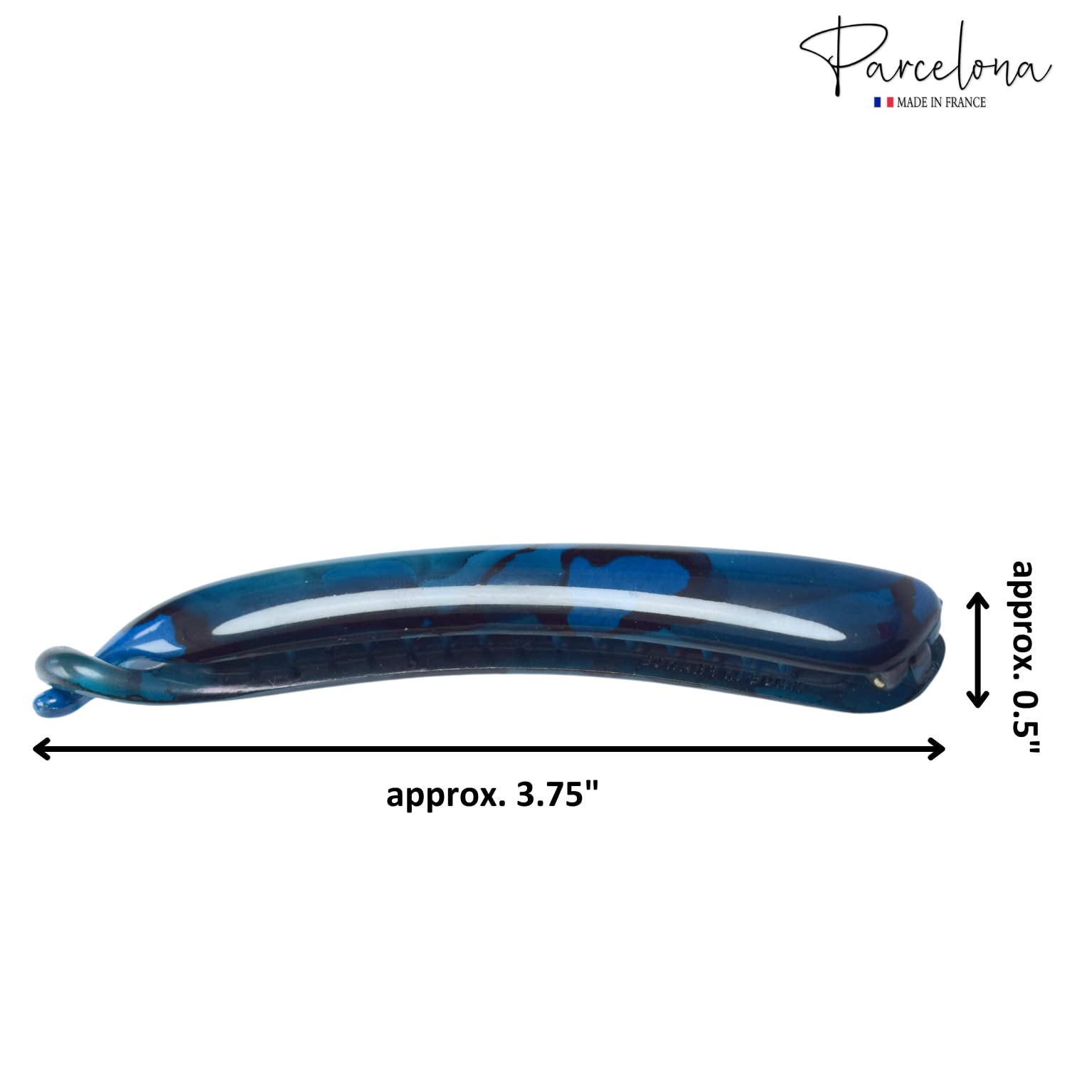 Parcelona French Small 3.75” Cellulose Set of 2 Banana Hair Clips for Women
