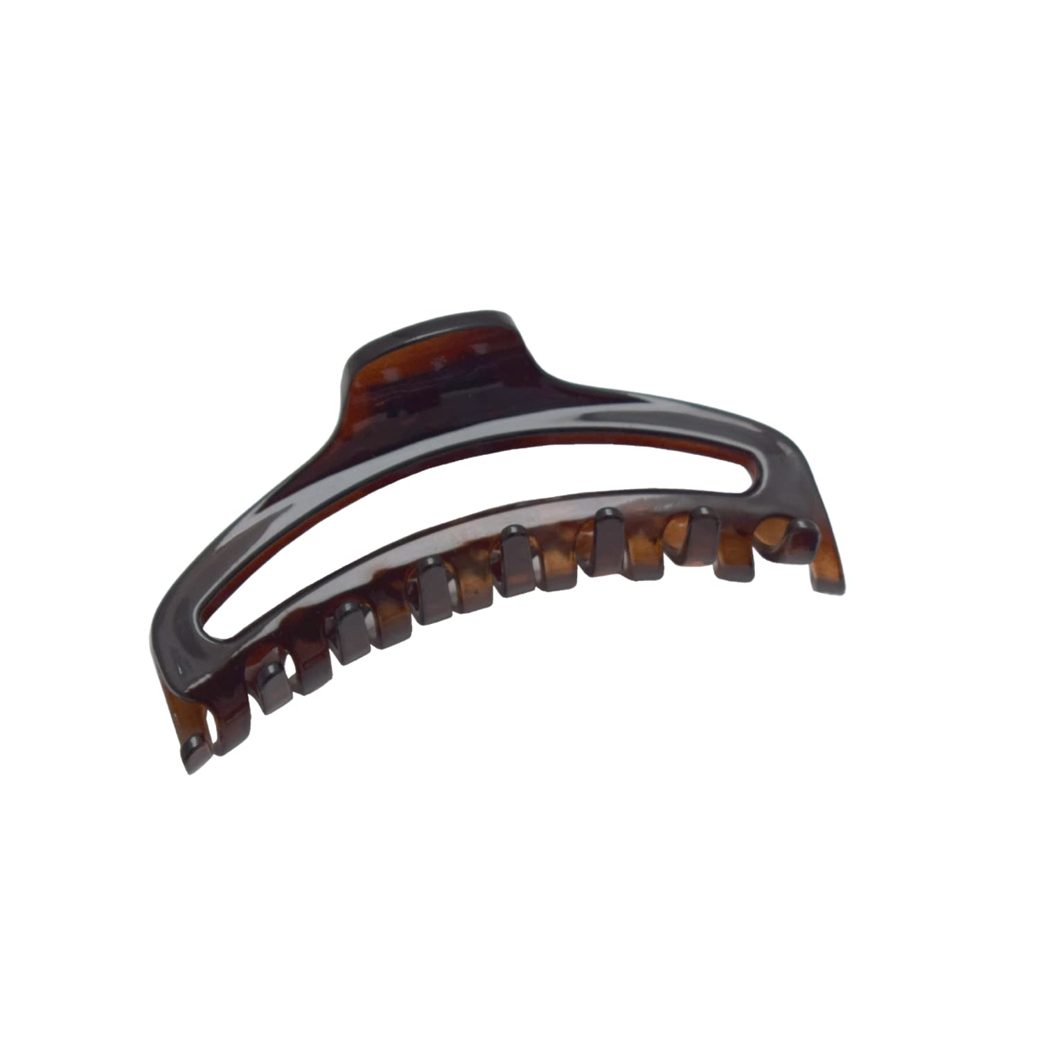 Parcelona French Slim Medium Shell Celluloid Jaw Hair Claw Clip for Women