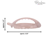 Parcelona French Plain Oval Small Celluloid Metal Free Hair Barrette for Women