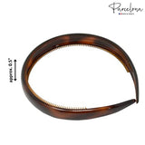 Parcelona French Bold 1/2" Wide Shell Celluloid Set of 2 Headbands for Women
