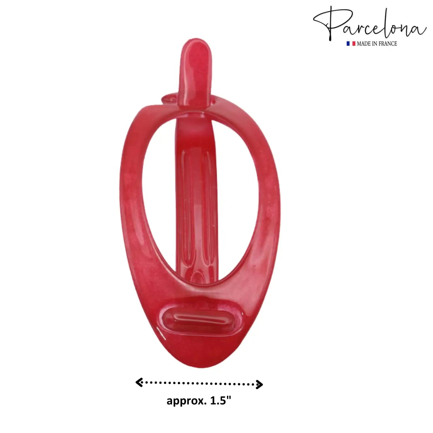 Parcelona French Plain Oval Small Cellulose Metal Free Hair Barrette for Women
