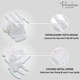 Parcelona French Glossy Square Very Small Celluloid Hair Claws for Women 2Pcs