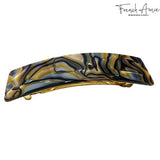 French Amie Medium Fine Wide Rectangular Handmade Automatic Hair Barrette Clip