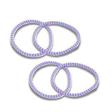 Parcelona Thin Stripes Set of 4 Ponytail Holder Elastic Hair Ties  for Women