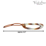 French Amie Oval Cut Out Small Handmade Celluloid Snap Hair Barrette for Women