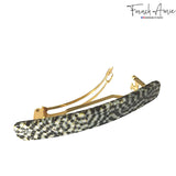 French Amie Small 2 1/4" Celluloid Handmade Hair Barrette for Women and Girls