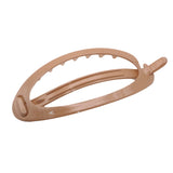 Parcelona French Plain Oval Simple Large Metal Free Hair Barrette for Women