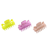 Parcelona French Classic 1.5" Small Celluloid Set of 3 Hair Claws for Women