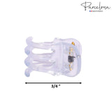 Parcelona French Classic Round Brown Clear n Black Mini 1/2” Hair Claws 6pcs
