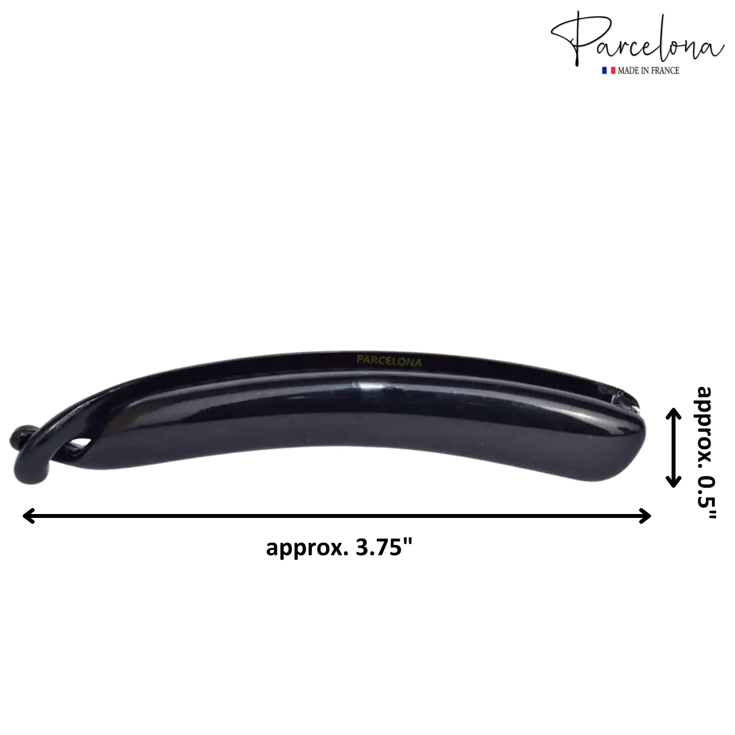 Parcelona French Small 3.75” Cellulose Set of 2 Banana Hair Clips for Women