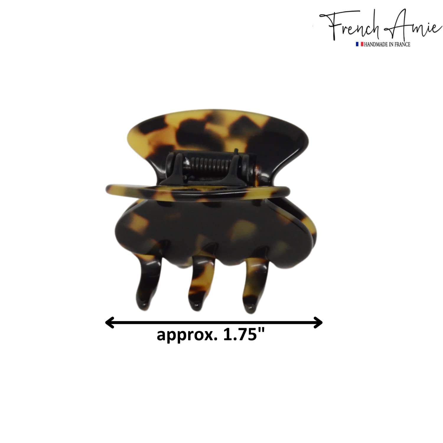 French Amie Flat Oval Small 1 3/4” Cellulose Handmade Hair Claw Clip for Women