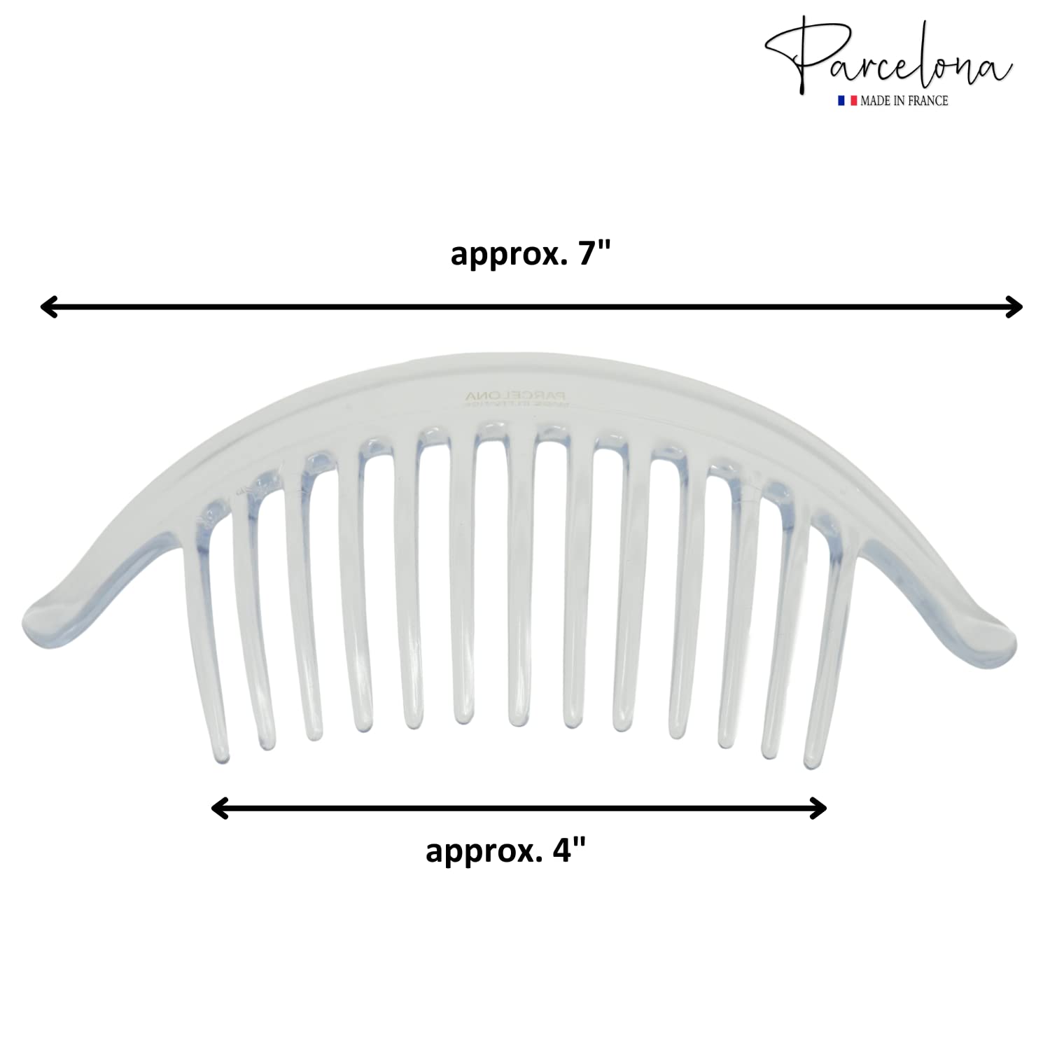 Parcelona France Arch Extra Large Shell 13 Teeth Interlocking Side Hair