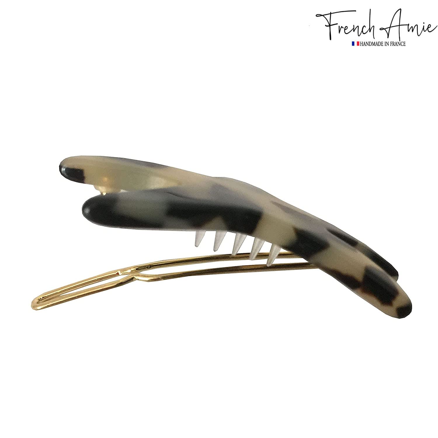 French Amie Star Small Cellulose Handmade Hair Slide Barrette With Snap Clips