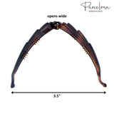 Parcelona French Curvy Rectangle Brown Large Banana Hair Clip