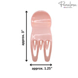 Parcelona French Simply Bear Paw Medium 3” Celluloid Set of 2 Hair Claw Clips