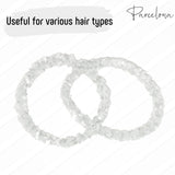 Parcelona Flexible Set of 4 Chenille Ponytail Holder Elastic Hair Ties