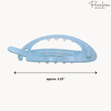 Parcelona French Plain Oval Small Celluloid Metal Free Hair Barrette for Women