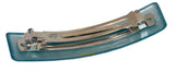 Parcelona French Silver Streaks Bright Blue Strong Grip Hair Clip Barrette