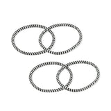 Parcelona Thin Stripes Set of 4 Ponytail Holder Elastic Hair Ties  for Women