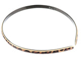 French Amie Narrow Leopard Print Brown Handmade Flexible Celluloid Headband for