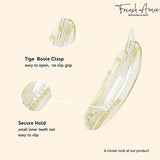 French Amie Oval Cut Out Small Handmade Celluloid Snap Hair Barrette for Women