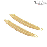 French Amie Narrow Oblong Small Set of 2 Hair Slide-in Barrette Clips