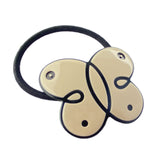 French Amie Butterfly Ivory Beige with Black Rim Ponytail Non-Slip Flexible Elas