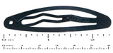 Parcelona French Ellipse Black Medium Set of 6 Metal Snap Clic Clac Hair Pins