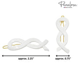 Parcelona French Infinity Ribbon Small Celluloid Hair Barrettes for Women(2 Pcs)