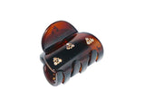 Parcelona French Trio Crystals Shell Celluloid Covered Spring Small Hair Claw