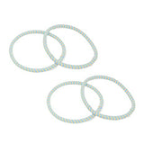 Parcelona Thin Stripes Set of 4 Ponytail Holder Elastic Hair Ties  for Women
