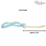 Parcelona French Infinity Ribbon Small Celluloid Hair Barrettes for Women(2 Pcs)