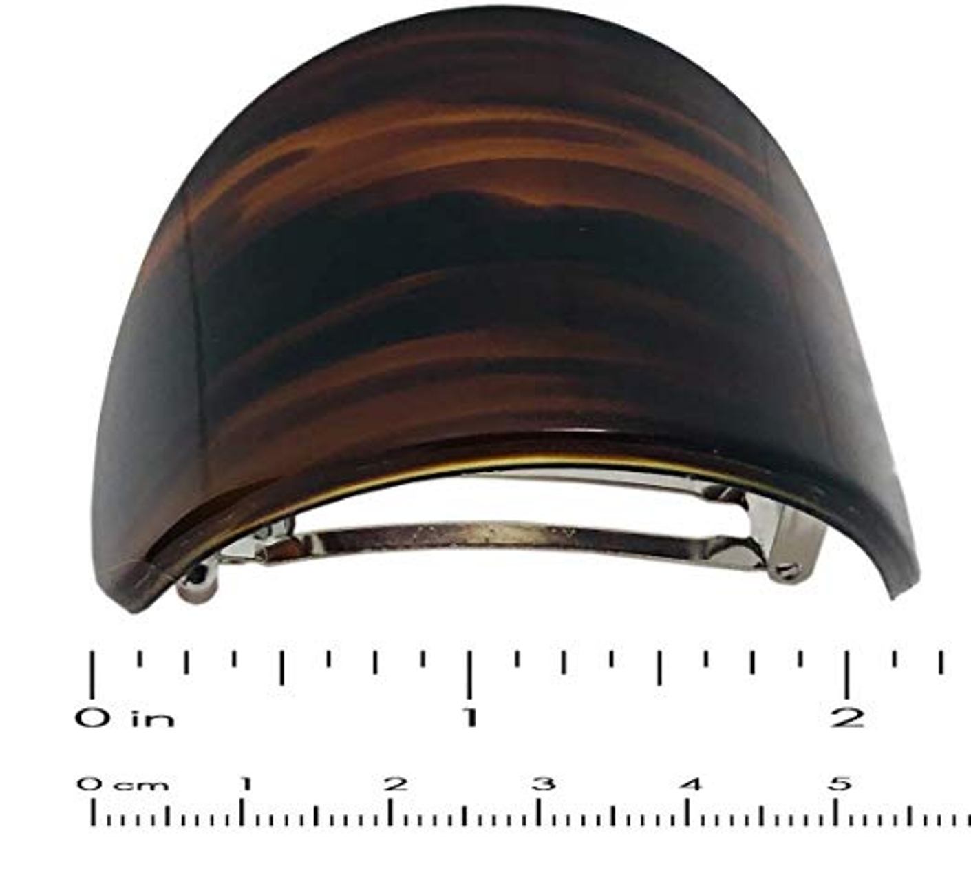 Parcelona French Curved Wide Adjustable Cellulose Hair Barrettes for Women