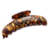 French Amie Contour Large 4 ¾” Celluloid Handmade Jaw Hair Claw Clip for Women