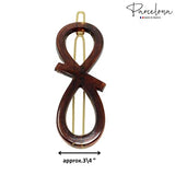 Parcelona French Ribbon Knot Infinity Small Celluloid Hair Barrettes for Women