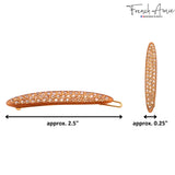 French Amie Narrow Oblong Small Set of 2 Hair Slide-in Barrette Clips