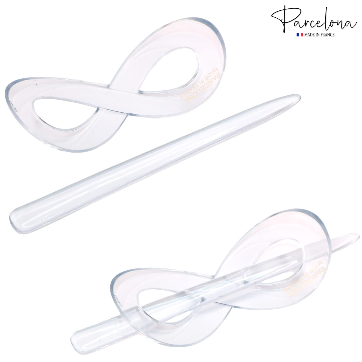 Parcelona French Infinity Medium Cellulose Hair Slider Bun Cover for Women