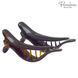 Parcelona French Brill Beak Mini Set of 2 Black Shell Side Slide Jaw Hair Claw