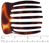Parcelona French Seven Teeth Large 2 Pieces Celluloid Tortoise Shell Hair Comb-ebuyfashion.com-ebuyfashion.com