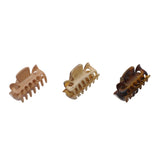 Parcelona French Classic 1.5" Small Celluloid Set of 3 Hair Claws for Women