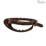 Parcelona French Plain Oval Small Celluloid Metal Free Hair Barrette for Women