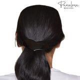 Parcelona French Glossy Heart Shell Large Hair Clip Barrette for Women & Girls