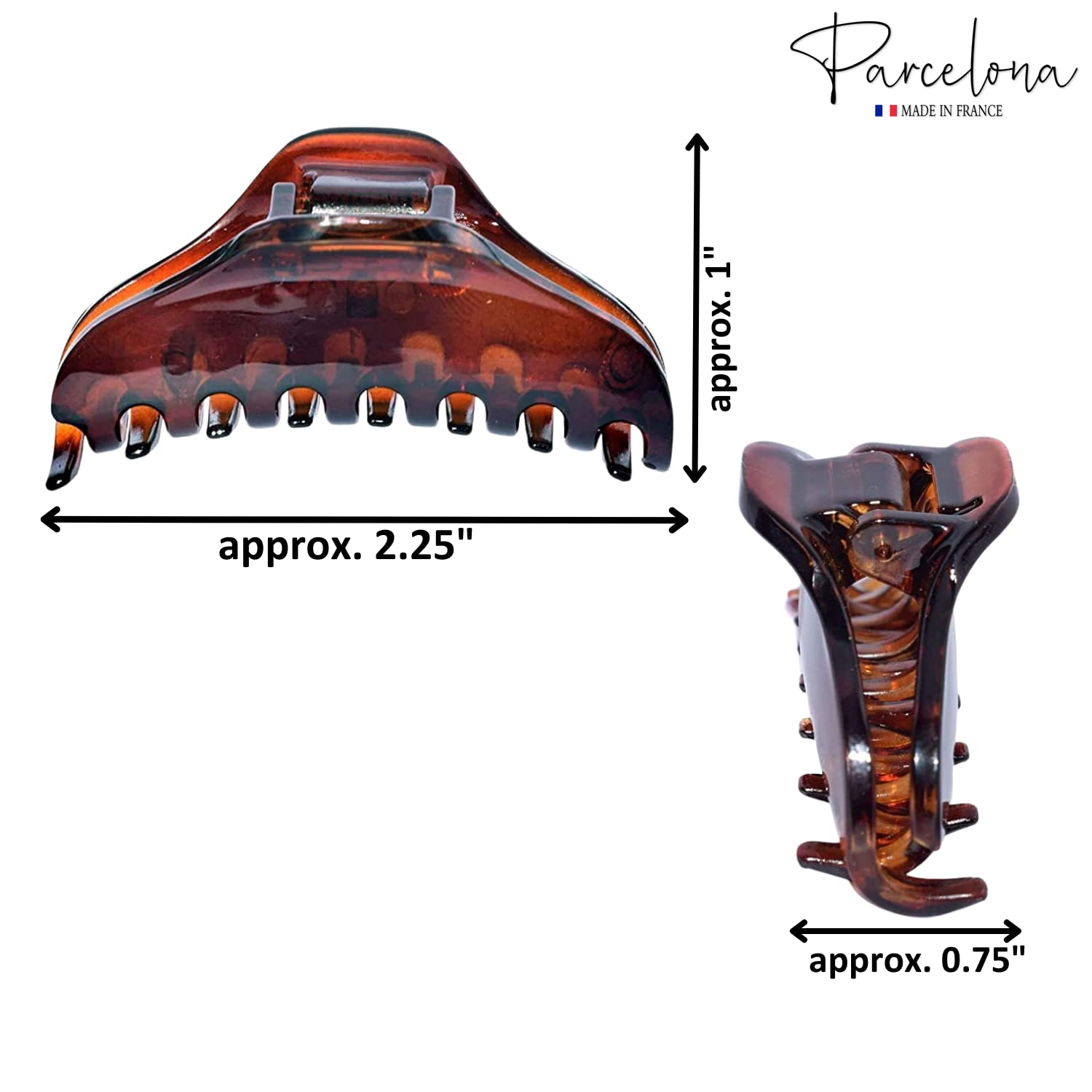 Parcelona France Skinny Boss Hair Claw 2 1/4" Small Jaw Hair Clips for Women