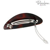 Parcelona French Oval Extra Large Tortoise Shell Automatic Hair Clip Barrette