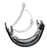 French Amie Half Circle Curved Pearl Black Handmade Celluloid Hair Clip Barrette
